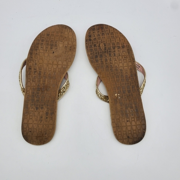 Kate Spade Shoes Women 11M Icarda Gold Glitter Bow Thong Sandals - Picture 9 of 10